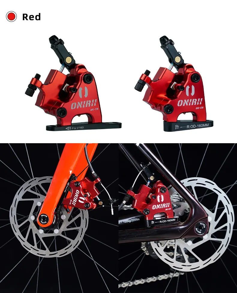 Freins à Disque Hydrauliques HB100 VTT Vélo Route – Avant Ou Arrière, Double Piston, Alliage Léger (Noir Avant)