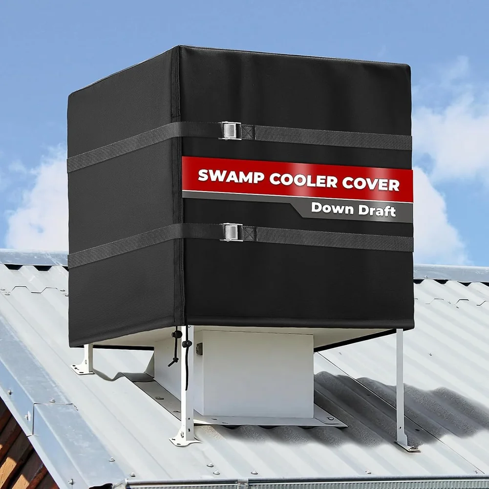 Evaporative Cooling Unit Cover for Down Draft Models Weather Resistant 210D Oxford Fabric with Reinforced Webbing Straps