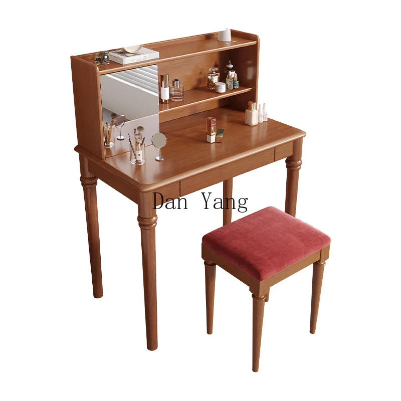 YJ ash wood antique solid wood dresser modern simple small apartment master bedroom furniture high-end makeup mirror makeuptable