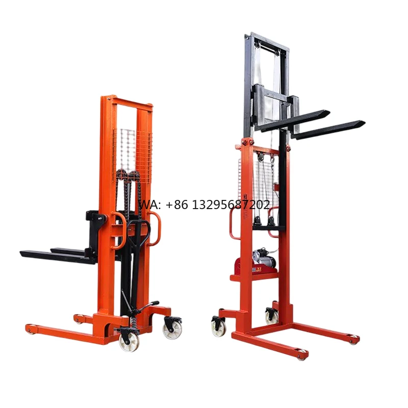 

2023 New Manual Hydraulic Stacker Self Loading Portable Forklift Electric Stacker