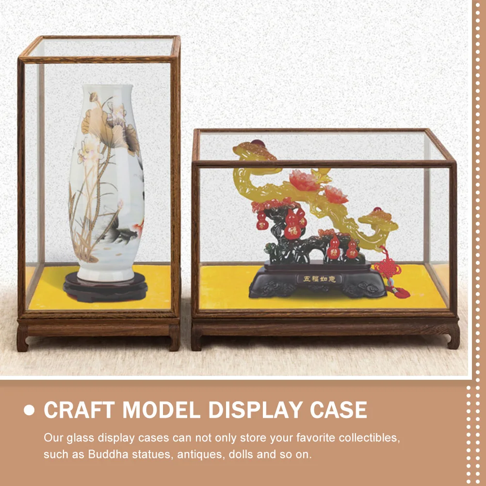 

Transparent Glass Display Box For Collectibles Multi-Functional Wooden Glass Craft Organizer Stand, Household Home