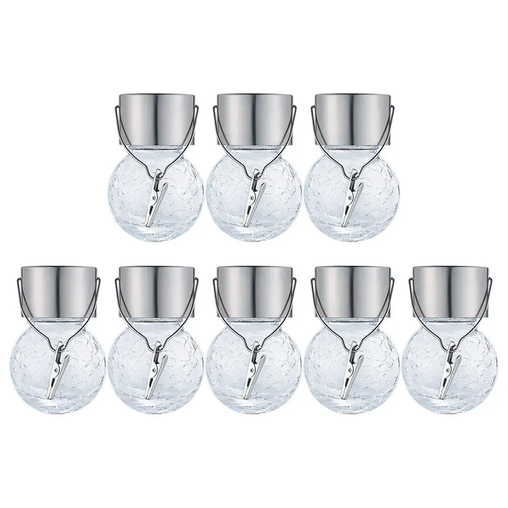 8個入り-超高輝度-ソーラーハンギングライト-ラウンドクラックルガラスボールランプ-屋外景観装飾-フェンス-デッキ-プール-バーベキュー-結婚式用