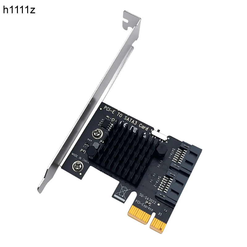 2 Port SATA Card PCI Express PCIE to SATA 3.0 Expansion Adapter Port Multiplier 6G SATA3 Controller Riser Converter ASM1061 Chip