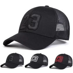 Unisex 23 Embroidery Baseball Net Caps Hip Hop Cap Spring Summer Outdoor Adjustable Casual Hats Sunscreen Hat ﻿