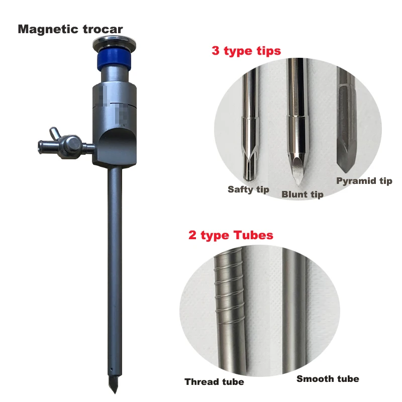 3/5/10/12/15mm Reusable Laparoscopico trocar Surgical magnetic cannula trocar Laparoscopy Trocar and Cannula