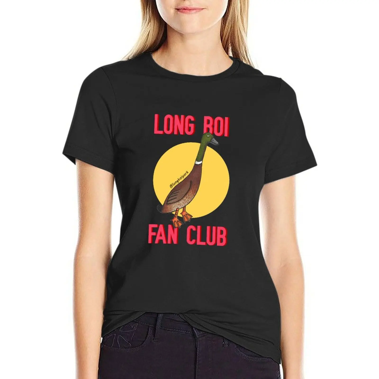 Long Boi Fan Club (Yellow) T-Shirt summer top summer clothes t shirt for Women