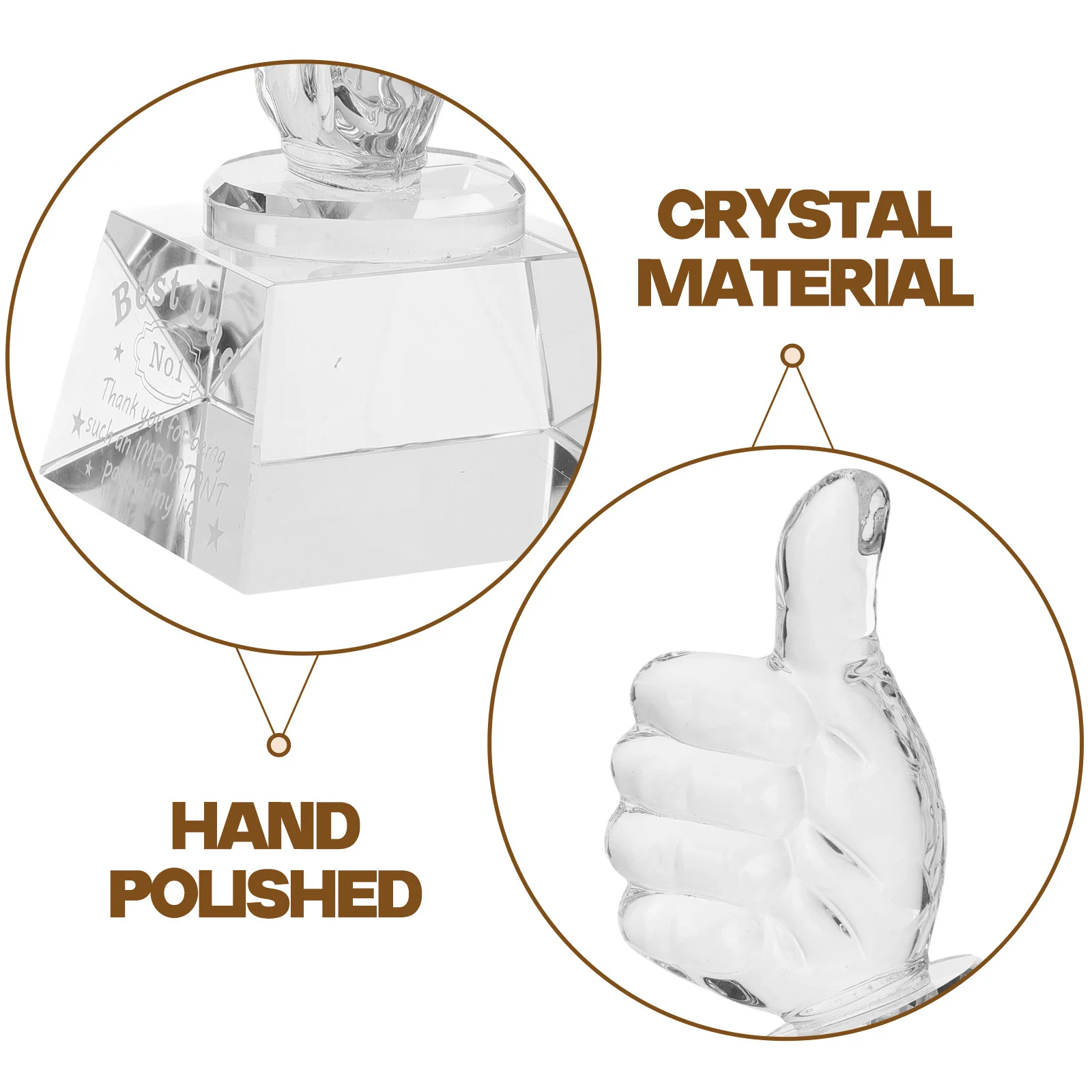 Thumb Up Crystal Trophy Award Exquisite Decorative Item for Party Celebrations and Home Decor Trophy Crystal Trophies