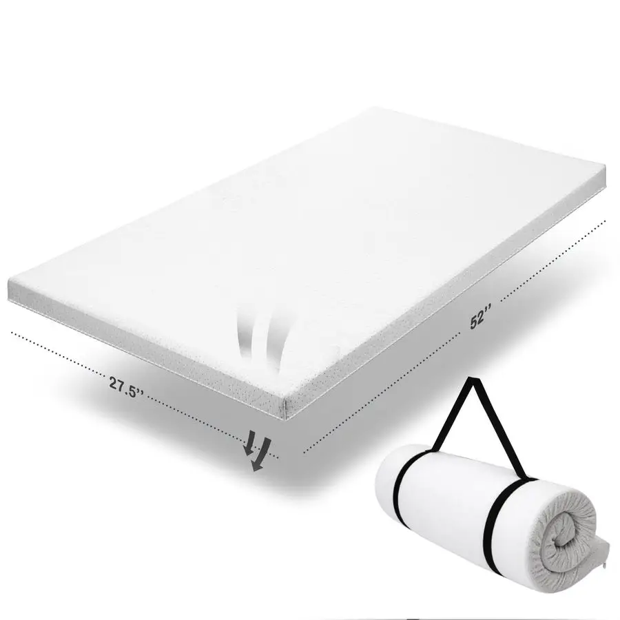 

Cotton Toddler Mattress Topper Ventilated 2Inch Memory Foam CertiPURUS Topper Pad, Waterproof amp Washable Cover for Toddler Bed