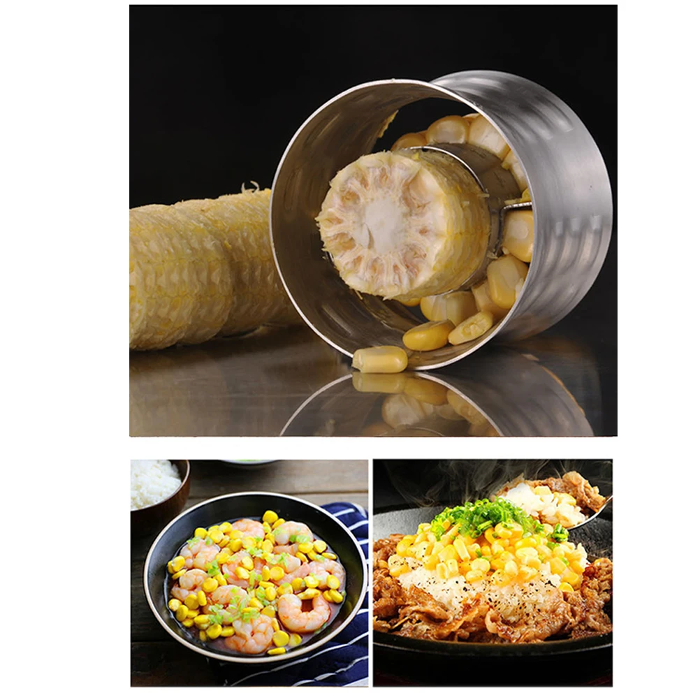 

Stripper Tool Stainless Steel Manual Corn Peeler Cutter Cobber Serrated Design Easy Use Time-Saving Kitchen Gadget Fresh Corn
