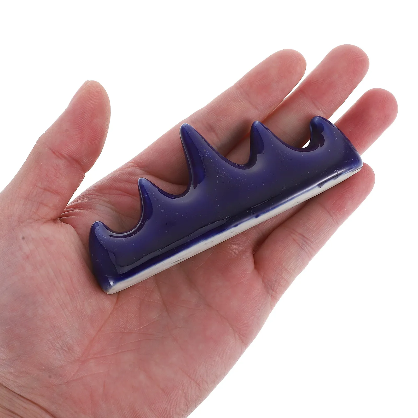 

Stable Base Ceramic Pen Holder Five Finger Mountain Style Brush Stand for Writing Drawing Supplies Office Desk Organization