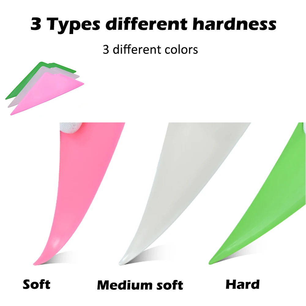 TOFAR 3pcs Triangle Go Corner Squeegee Car Vinyl Wrap Card Scraper Edge Size Tuck Tool 3 Hardness Window Tint Film Application