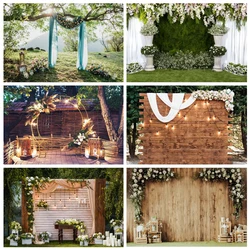 Wedding Scene Backdrop For Photography Floral Flower Wall Photocall Bridal Shower Ceremony Baby Birthday Party Photo Background