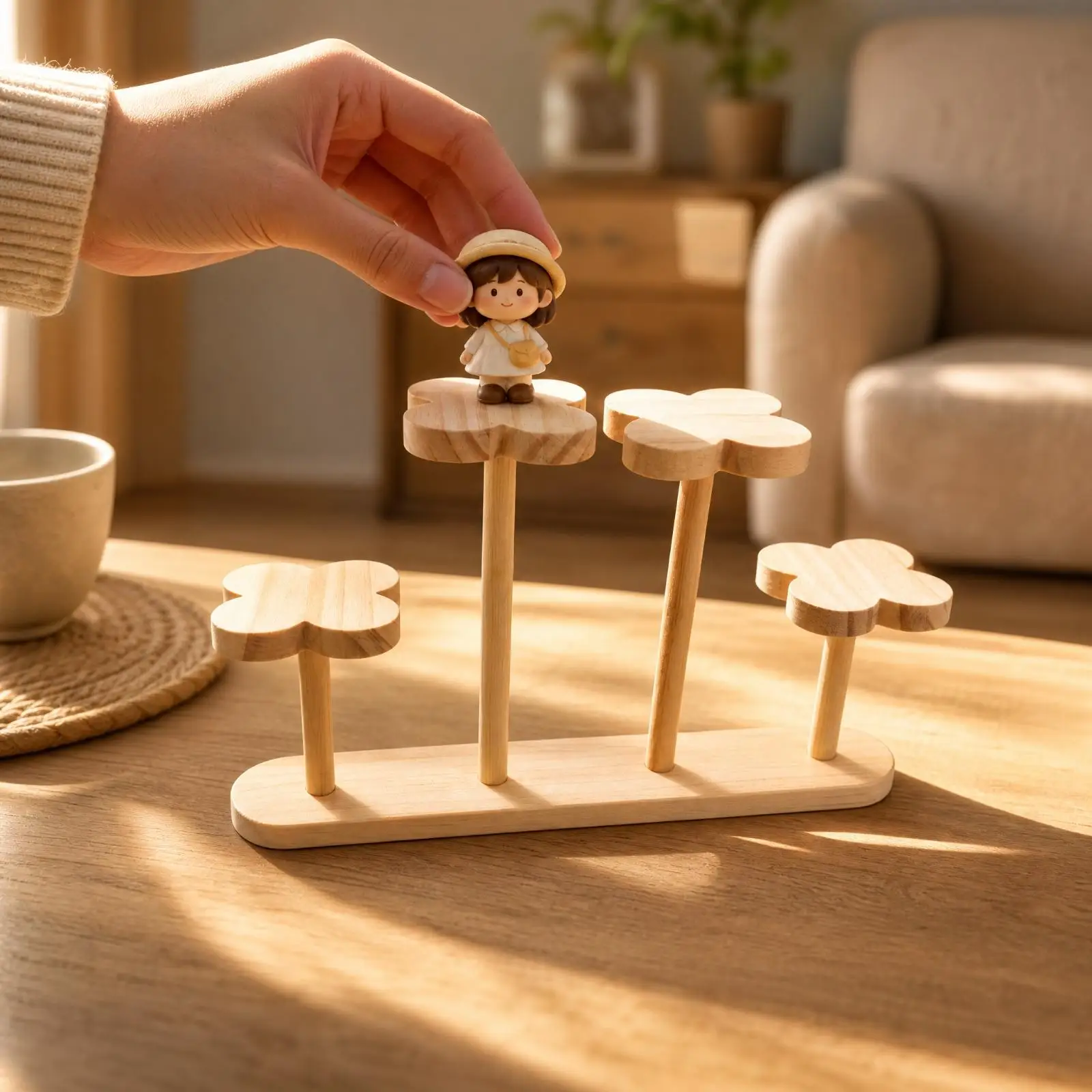 tiered-display-rack-with-flower-shaped-flower-like-tiers-sturdy-solid-wood-display-stand-with-rounded-base-assembly-required