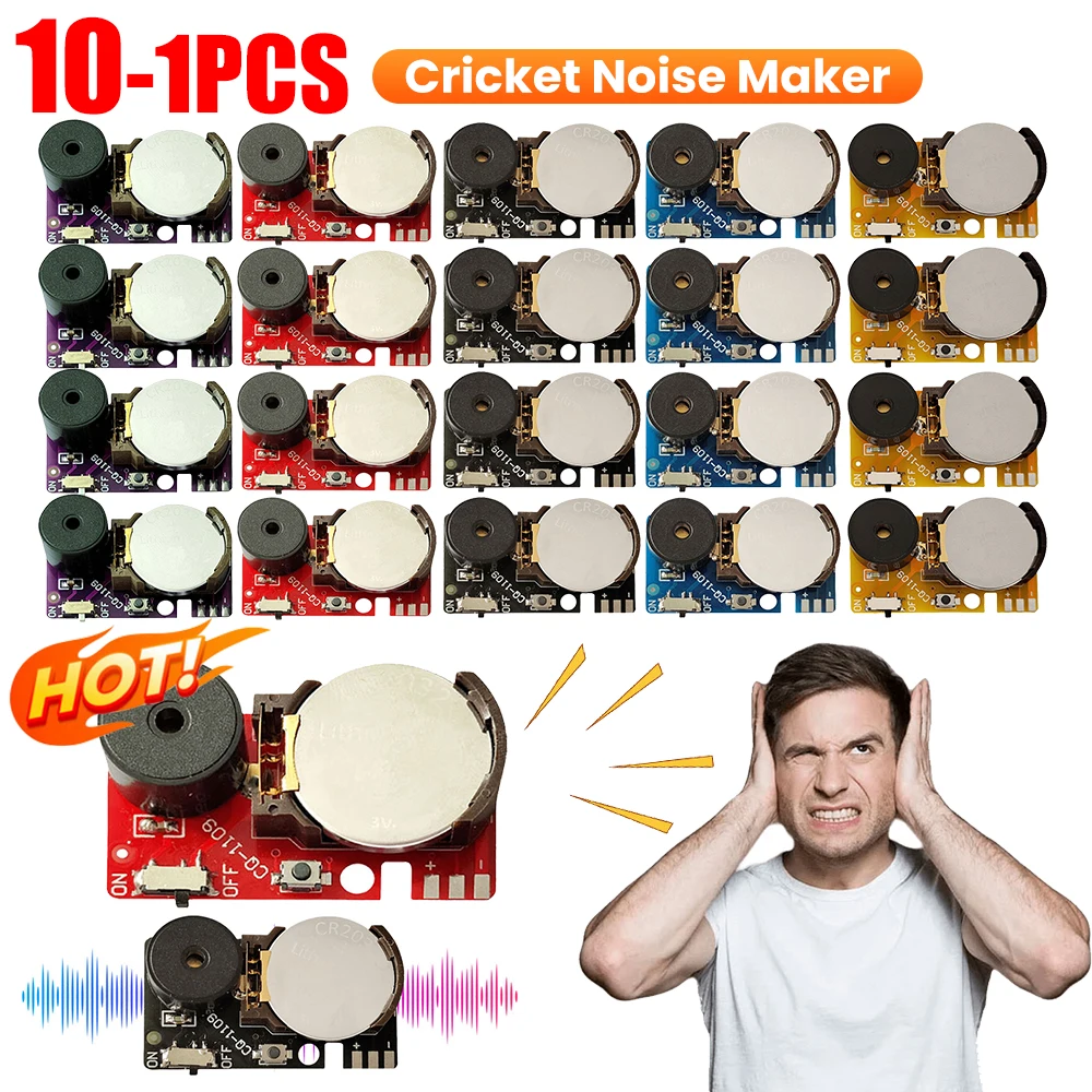 1-10Pcs Cricket Noise Maker Prank Continuously Annoying Sound PCB Beeping Hidden Prank Lrritating Noise for Fool's Day Halloween