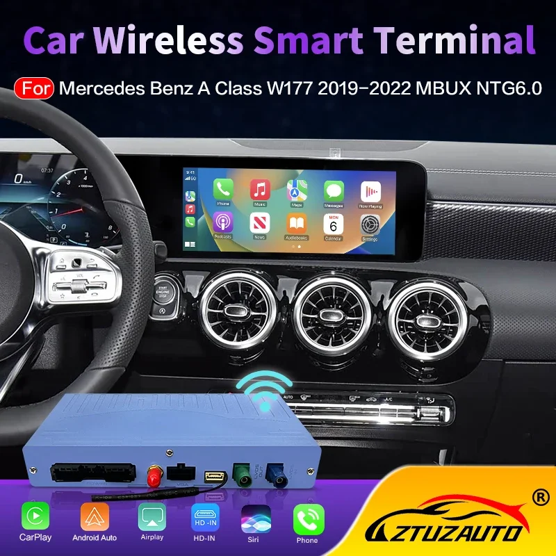

Новейшая беспроводная связь CarPlay и Android Auto для Mercedes-Benz A-класса W177 2019-2022 с MBUX NTG6.0, с функцией Mirror Link, Airplay и новым интерфейсом.