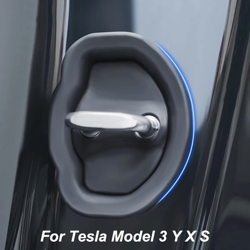 

Аксессуары для интерьера Tesla Model 3 Y X S, защитный резиновый чехол для дверного замка, обновленные прочные автомобильные аксессуары, 4 шт., 2023