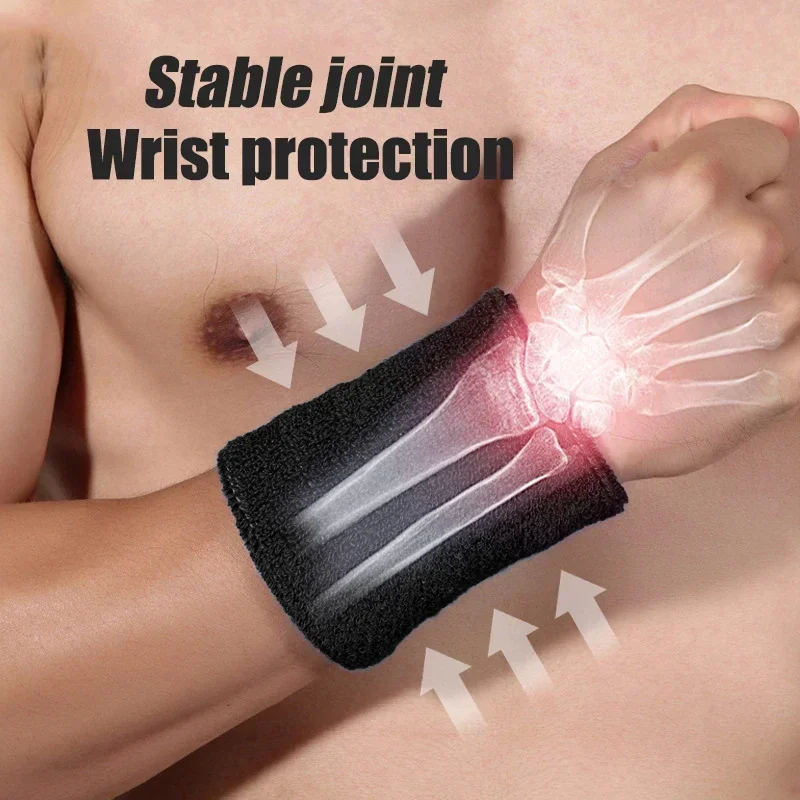 1Pcs Wrist Sweatband Tennis Sport Wristband Volleyball Gym Wrist Brace Support Sweat Band Towel Bracelet Protector 8 /11 /15 cm