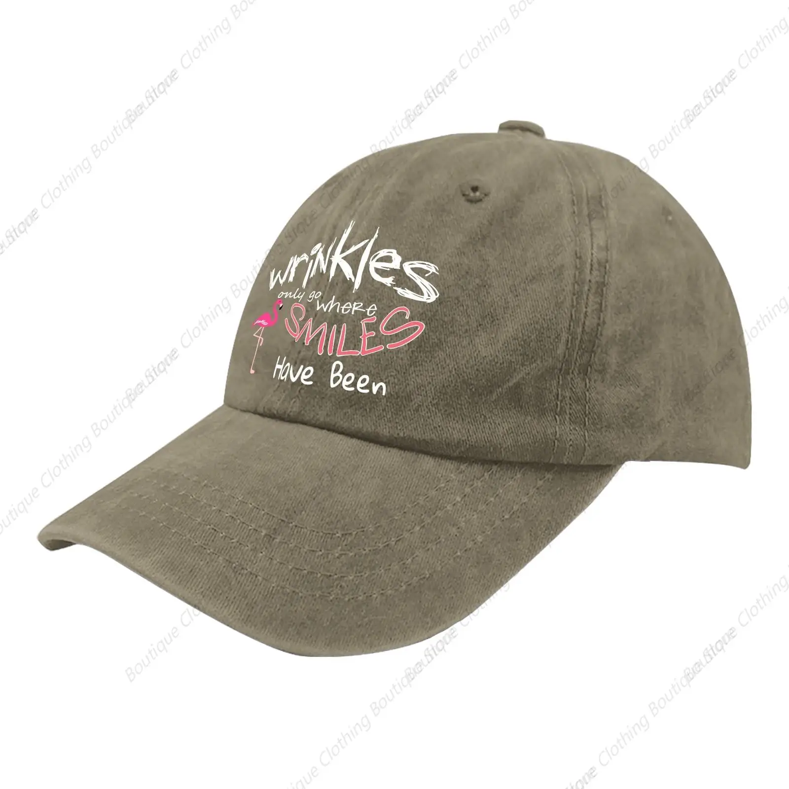 Wrinkles Only Go Where Smiles Have Been Golf Hat Army Hat Pigment Khaki Dad Hat Gifts for Girlfriends Baseball Caps