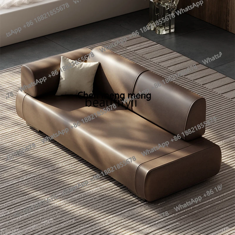 

Light luxury leather chaise longue beauty couch living room small apartment lazy chair bedroom single recliner H