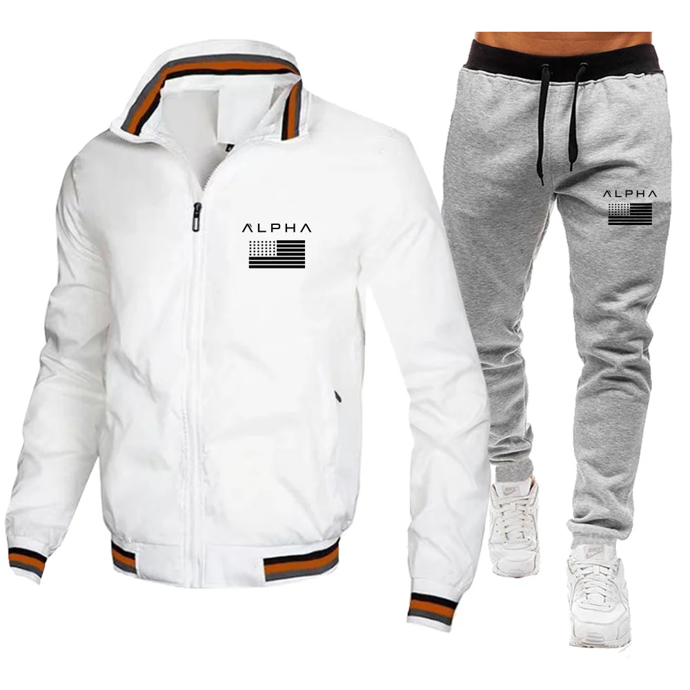 

Men's spring and autumn leisure sports jacket set 2026 new men's zipper jacket+pants two-piece men's leisure fashion suit
