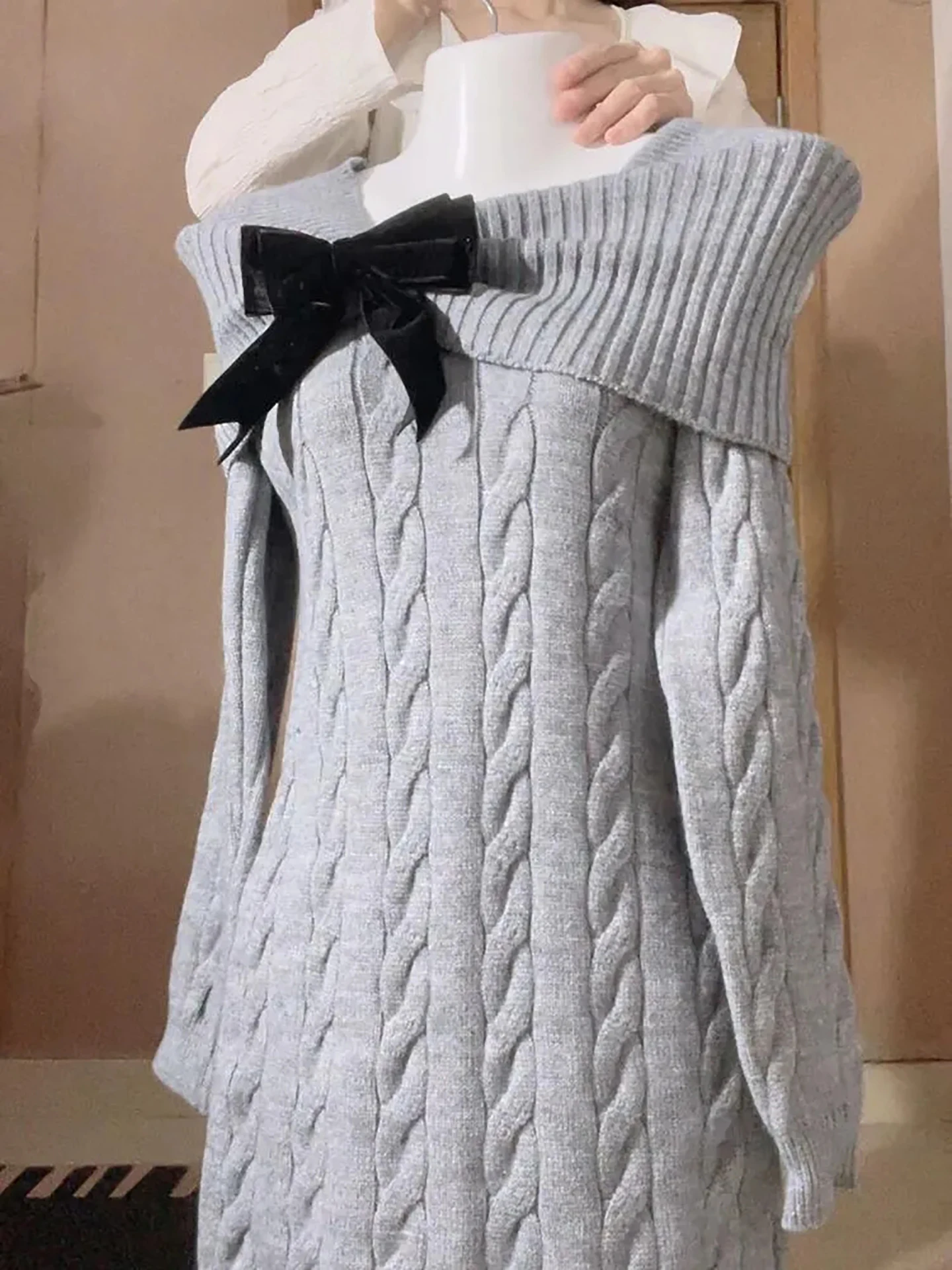 

ay Dr Женская зимняя новая облегающая юбка с высокой талией и поясом Pure Desire Sle Вязаная накидка Dr