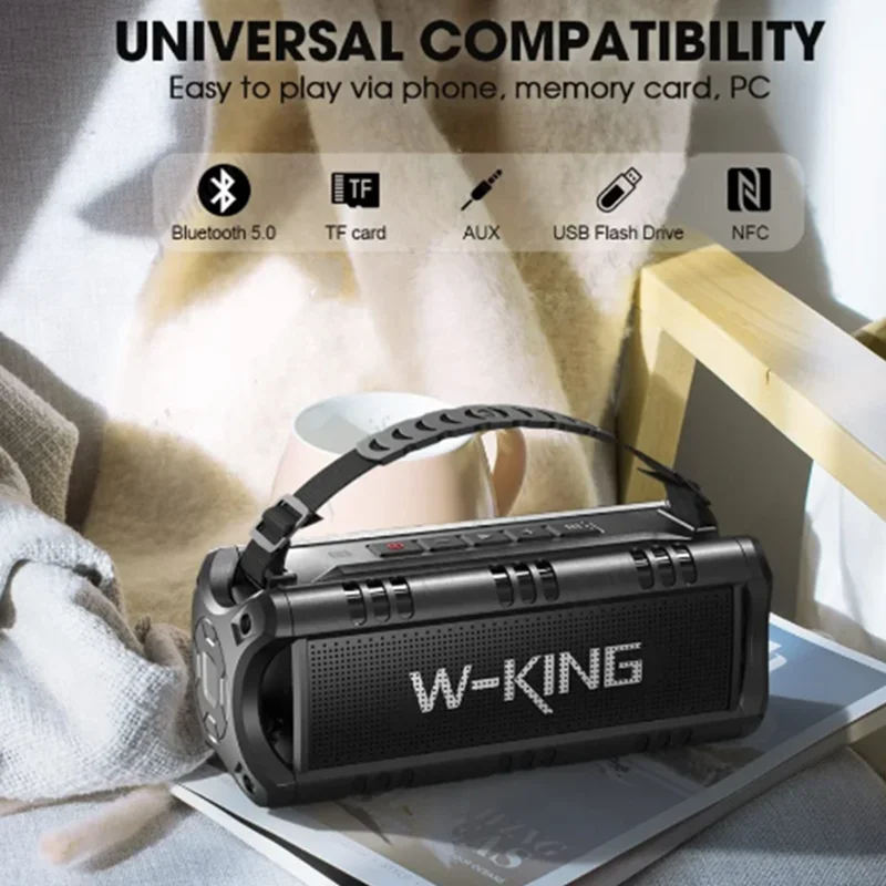 

W-KIN D8 MINI Bluetooth Speaker 50W Wireless Speaker with Deep Bass 24H Playtime IPX7 Waterproof Bluetooth 5.0 Portable Speaker