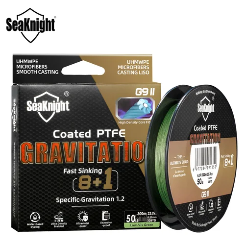 SeaKnight marca Gravitation Series G9II línea de hundimiento 150M 300M 8 + 1 hebras trenza línea de PE revestimiento anti-UV pesca en agua salada