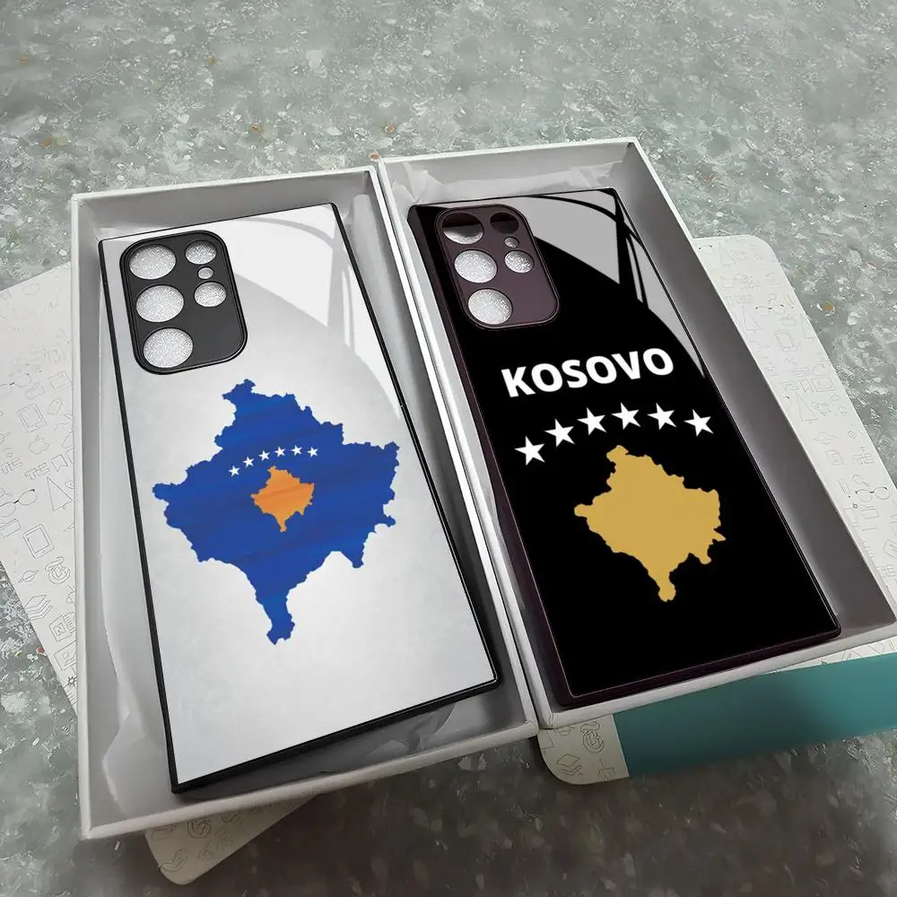 Kosovo Passport Flag Phone Case for Samsung Galaxy S24 S23 S22 S21 S20 A24 A34 A54 A53 Note20 M54 Fe Ultra Plus Glass Cover