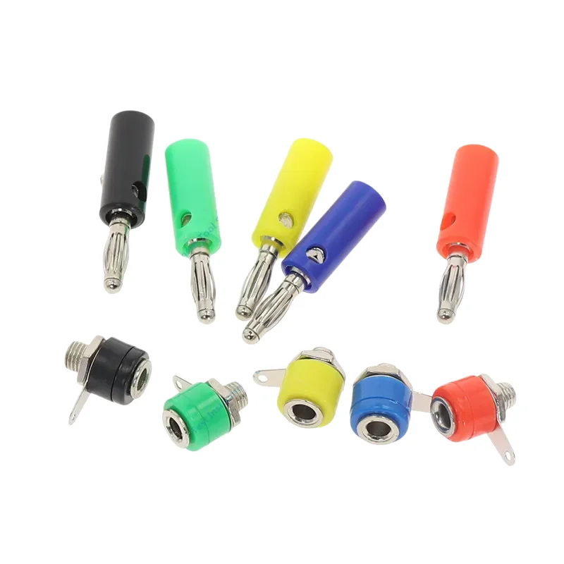 

5Color Wire Audio Speaker Cable Banana Plug socket Jack Connectors 4mm Adapter Binding Post