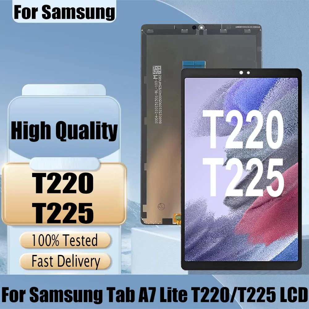 

Поп-высокое качество для Samsung Tab A7 Lite 2021, SM-T225 SM-T220 T225 T220, ЖК-дисплей, дигитайзер сенсорного экрана, стеклянная панель в сборе