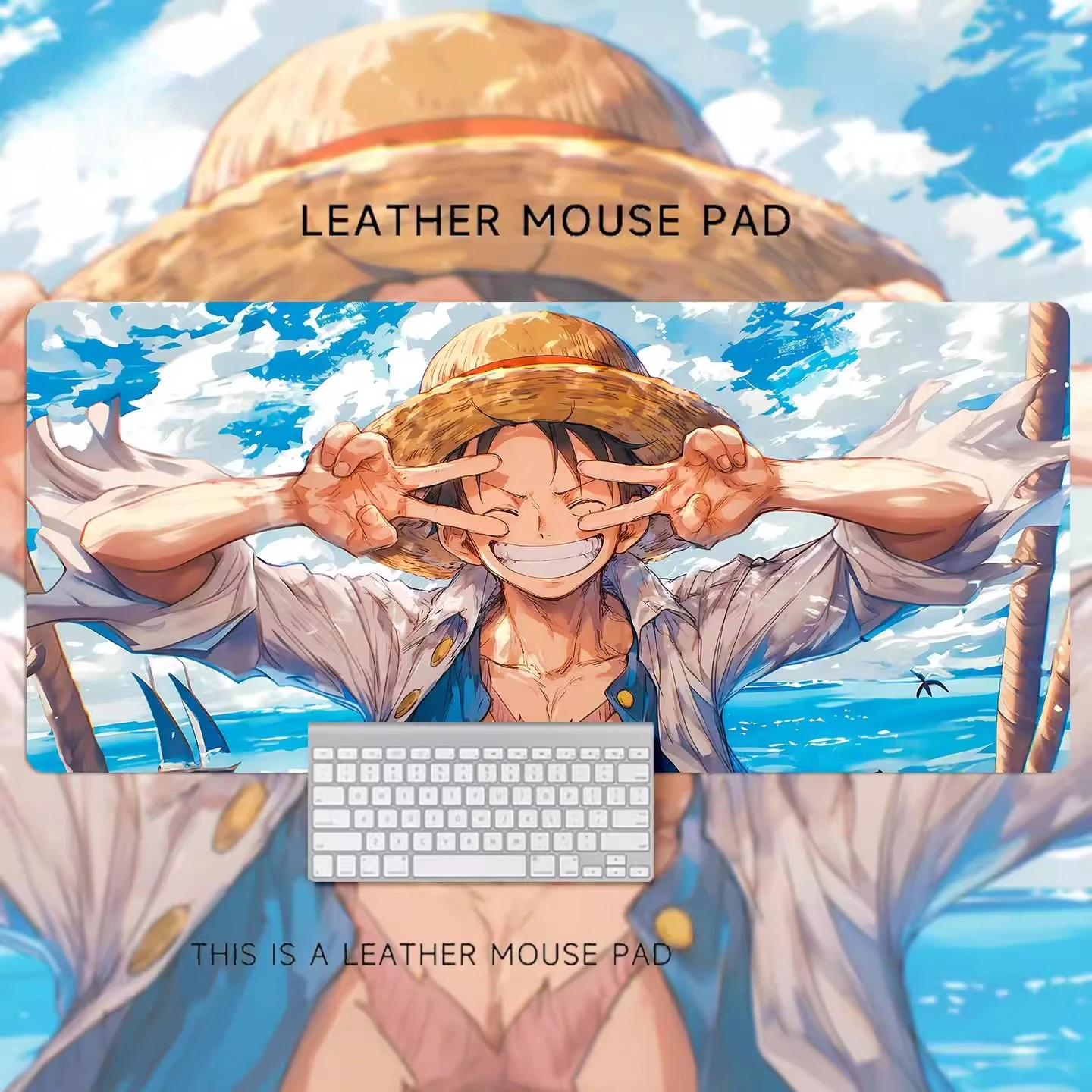 Hochauflösendes Großformatiges ONE PIECE Leder-Mauspad Animation Cartoon Luffy Zweidimensionales Rutschfestes Büro-Computer-Schreibtischpad