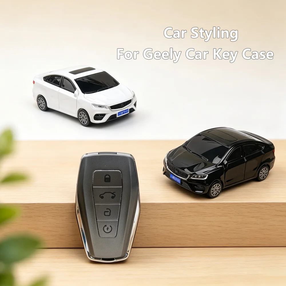 Car Model Key Case for Geely Coolray X6 Geometry C Emgrand Global Kulrey Hawk GX7 Okavango Remote Car Key Cover Fob Keychain