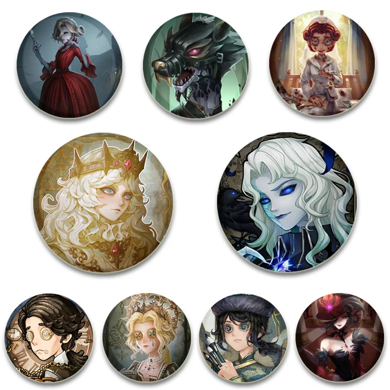 

58/44/32mm Anime IdentityV Round Brooches Cartoon Lapel Pins Cosplay Badges Backpack Clothes Bag Jewelry Accessories Gifts