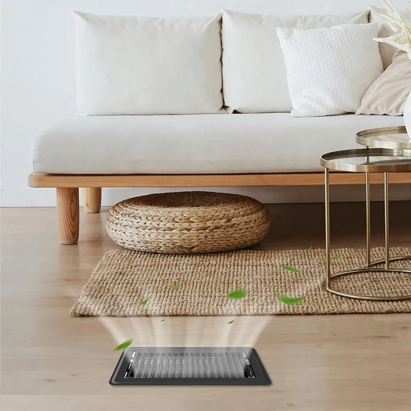 Registro de piso de 2 piezas de 4 x 10 pulgadas, rejillas de ventilación de piso resistentes, cubiertas de ventilación de aire de calor, cubiertas de ventilación de piso para registro de piso de calentador