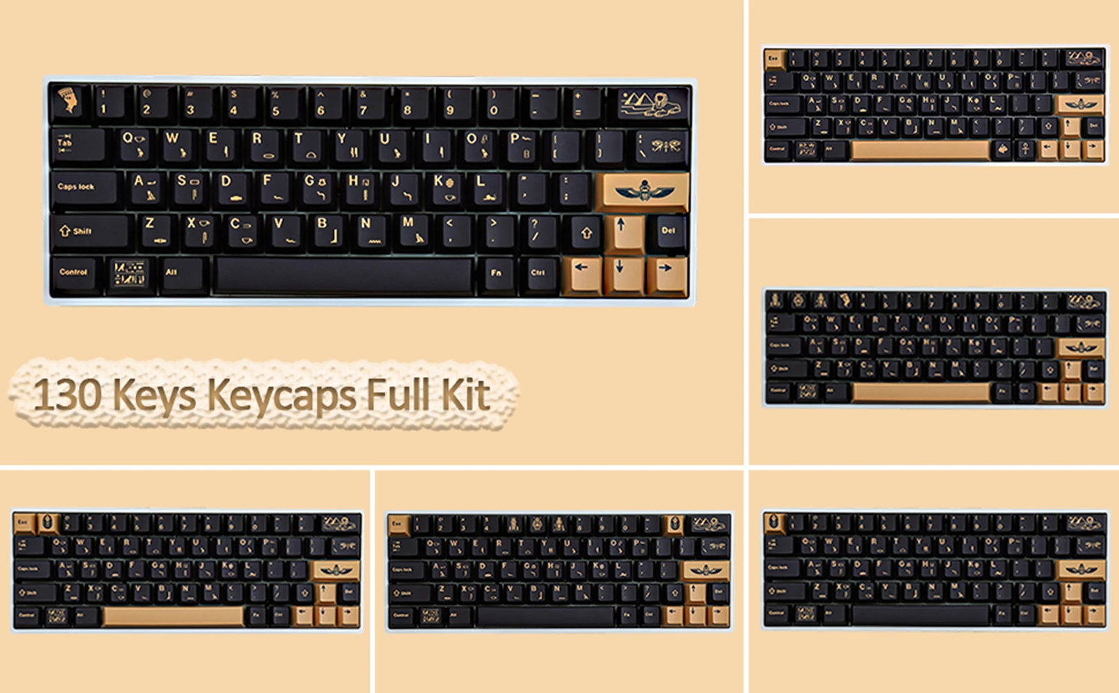 Imagem -02 - Gmk Faraó Pbt Keycap 129 Chaves Cereja Perfil Dye-sub Gmk Personalizado Keycaps para Cherry mx Interruptor Teclado Mecânico