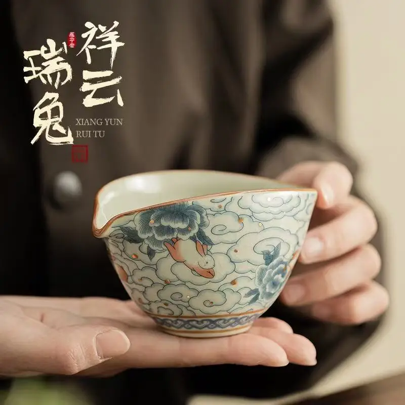 

Чайная чашка Xiangyun Rui Rabbit Fuwan Justice Cup Can Raise Ru Kiln Male Cup Tea Sea, керамический разделитель для чая, единая чайная чашка, разделитель для чая Кунг-фу