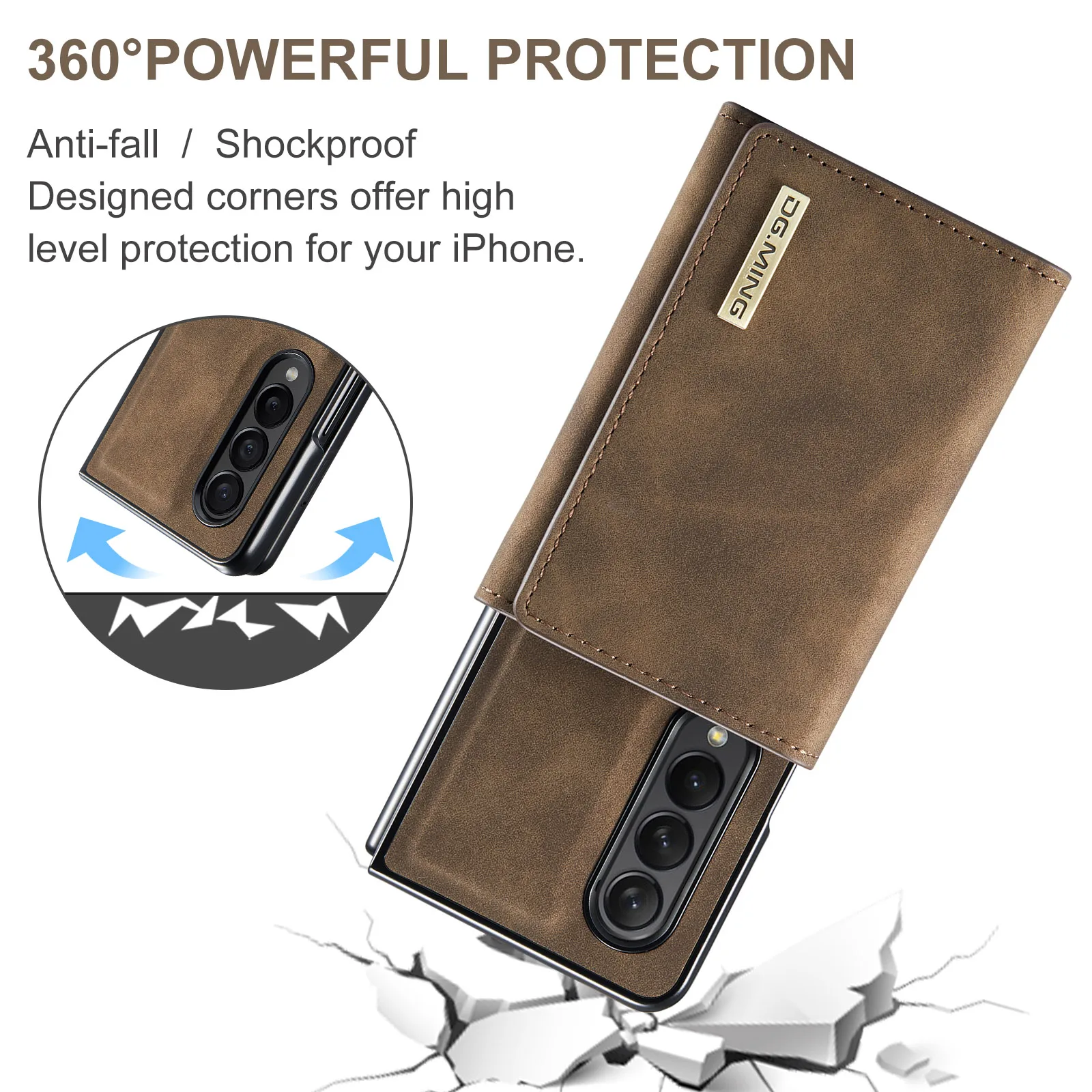 Magnetic Wallet Case For Samsung Galaxy Z Fold 4 3 5 Shockproof Stand Multi Card Slot Fibre Lining Leather Protection