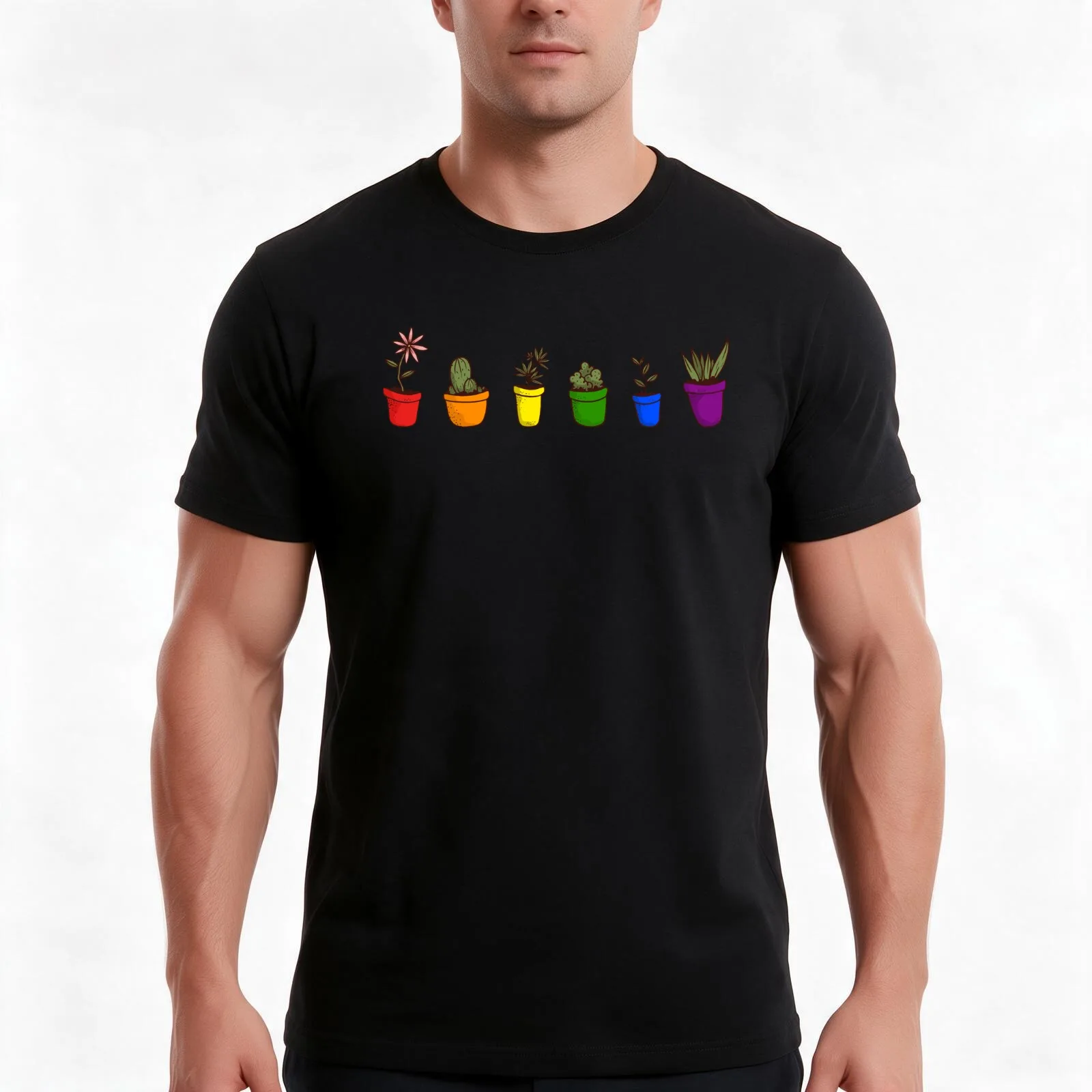 Gay Gardener IV - Pride Flag Colors T-Shirt, Summer Casual Cotton Tee, Oversized Streetwear Tops, Vintage Graphic Print