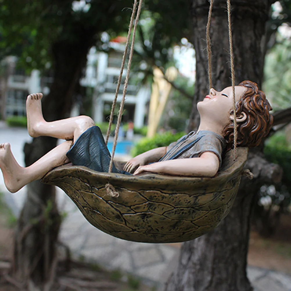 

1Pcs Resin Walnut Swing Pendant Creative Garden Decor Lightweight Outdoor Pendant Resin Swing Outdoor Decor
