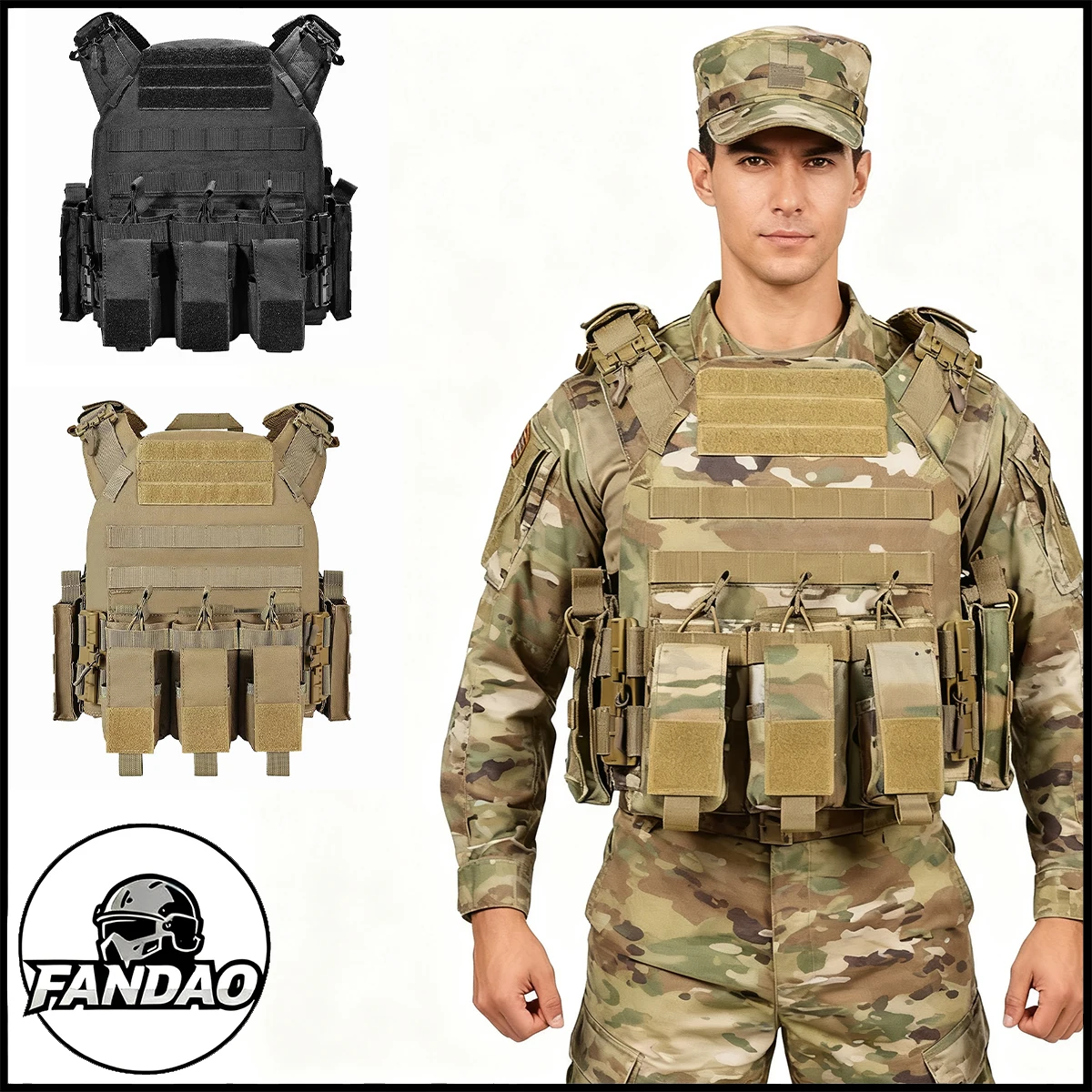 

Tactical Airsoft Vest for Men Lightweight Modular Military Quick Release Vest Paintball Shooting Gear,Training Protective Vest
