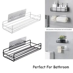 Bathroom Storage Rack Kitchen Organizer Shelf Black Shelves Corner Frame Iron Shower Mounted Caddy Rack Shampoo Holder