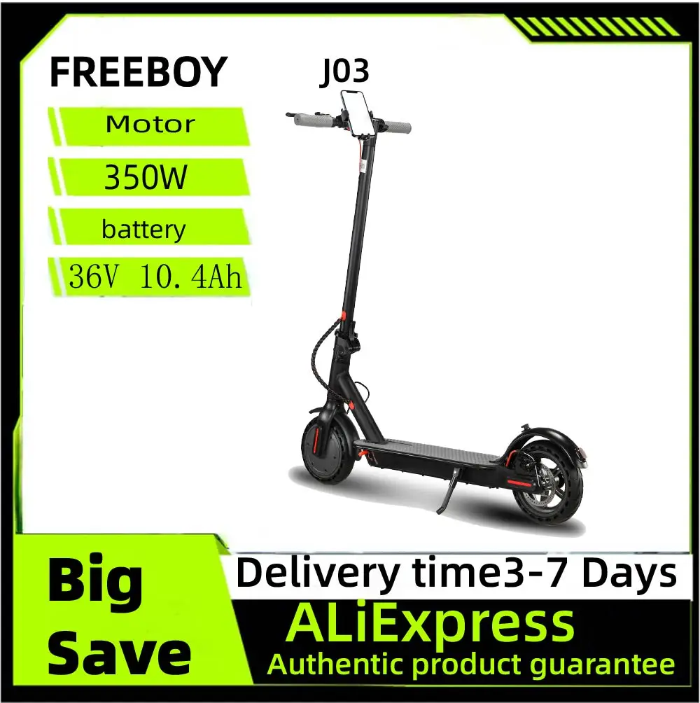 

FREEBOY J-03 Adult Electric Scooter 350W Motor 36V 10.4AH Folding E-Scooter 8.5 Inch Tire City eScooter