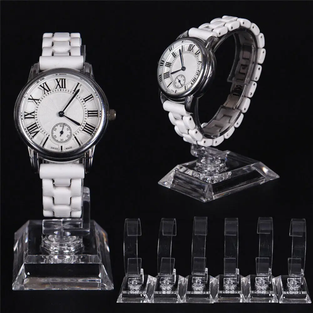 10cm Kunststoff Armbanduhr Display Rack Halter Verkauf Vitrine Ständer Werkzeug klarer Schmuck Verpackung Gesamthöhe Uhr Display Ständer