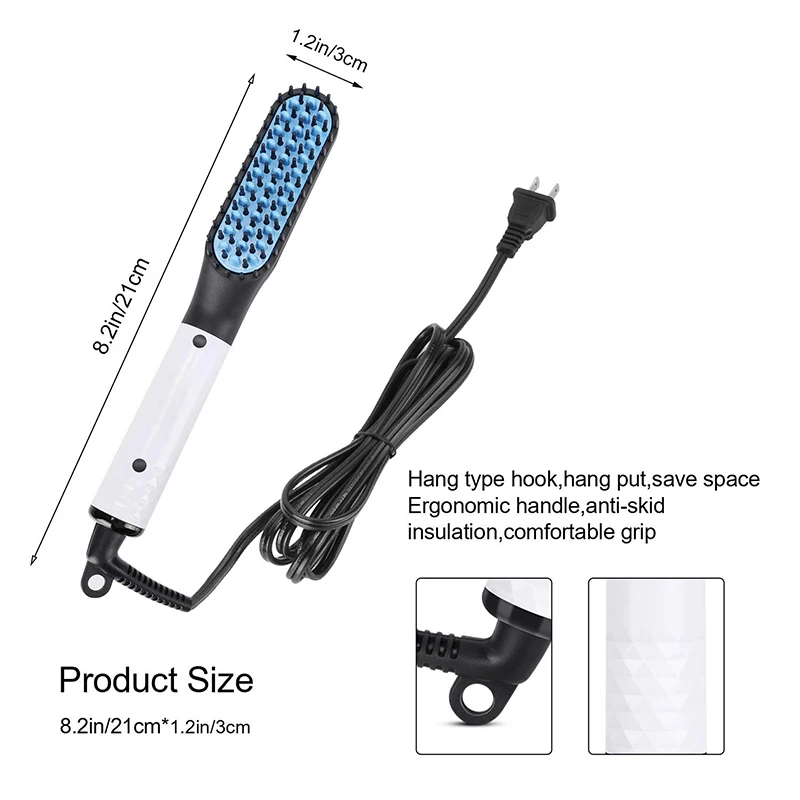 Professionelle Haar Kamm Pinsel Bart Haarglätter Multifunktionale Haar Glättung Kamm Haar Curler Schnelle Heizung Styling Werkzeuge – Detail 8