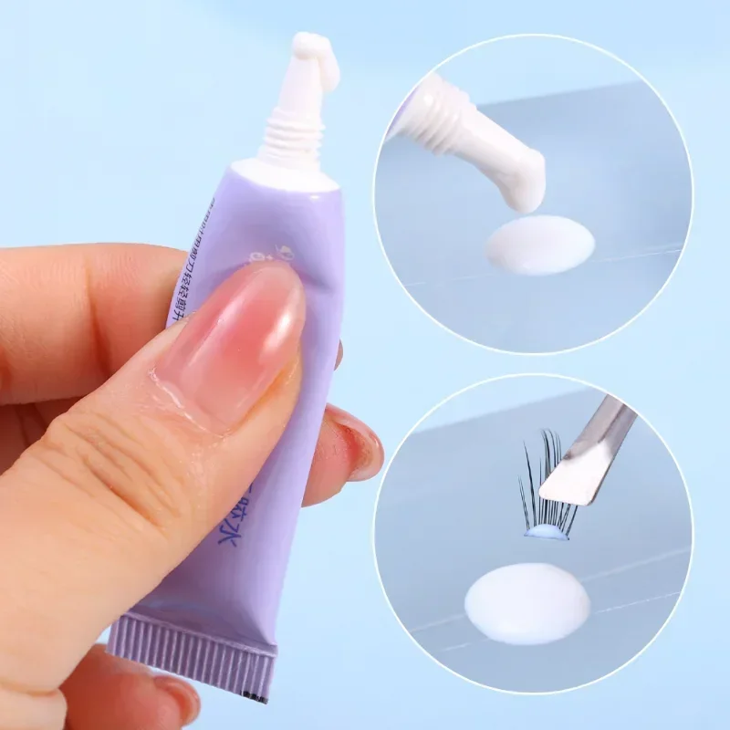 Pegamento transparente para pestañas con pinzas, resistente al agua, duradero, de secado rápido, no irritante, pegamento para extensión de pestañas, maquillaje