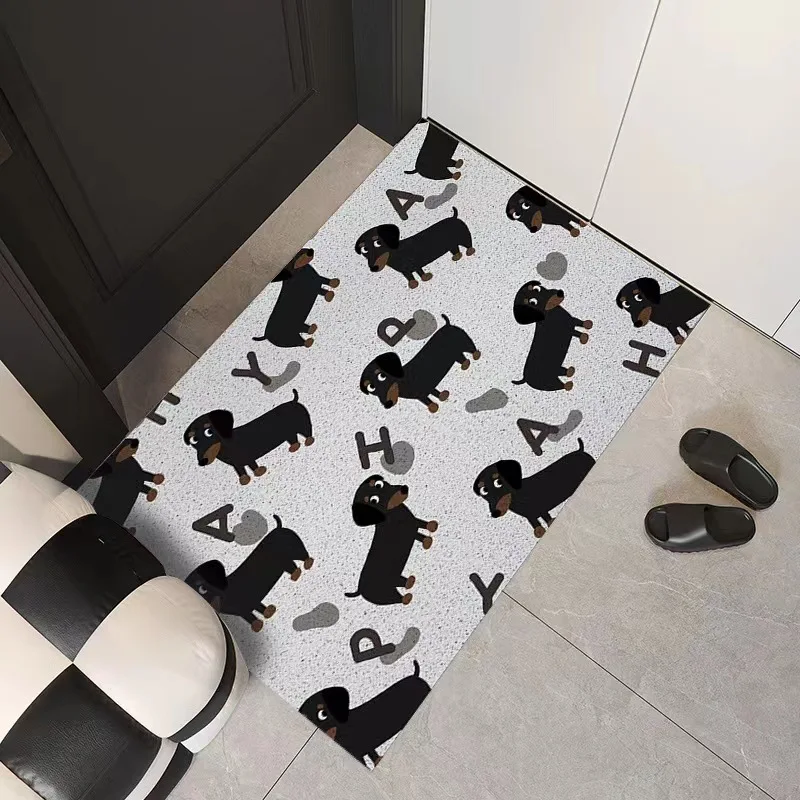 

Cute Dachshund Entrance Doormat Anti-slip PVC Floor Mat Simple Style Entry Porch Hallway Entryway Home Decor Dust Removal Carpet