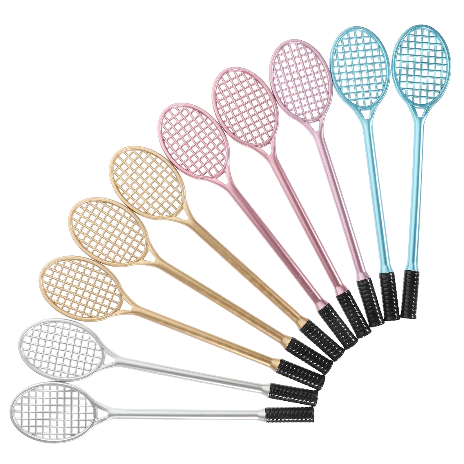 

10pcs Badminton Racket Pen Adorable Design Colored Gel Pens for Kids Students Smooth Writing Stationery Gift Portable Size