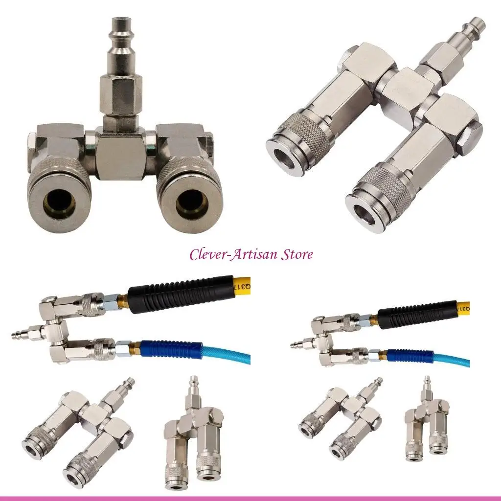 

E06B Поворотные соединители на 360 градусов. Соединитель воздушного шланга. 2-ходовой разветвитель воздушного шланга. 1/4 дюйма