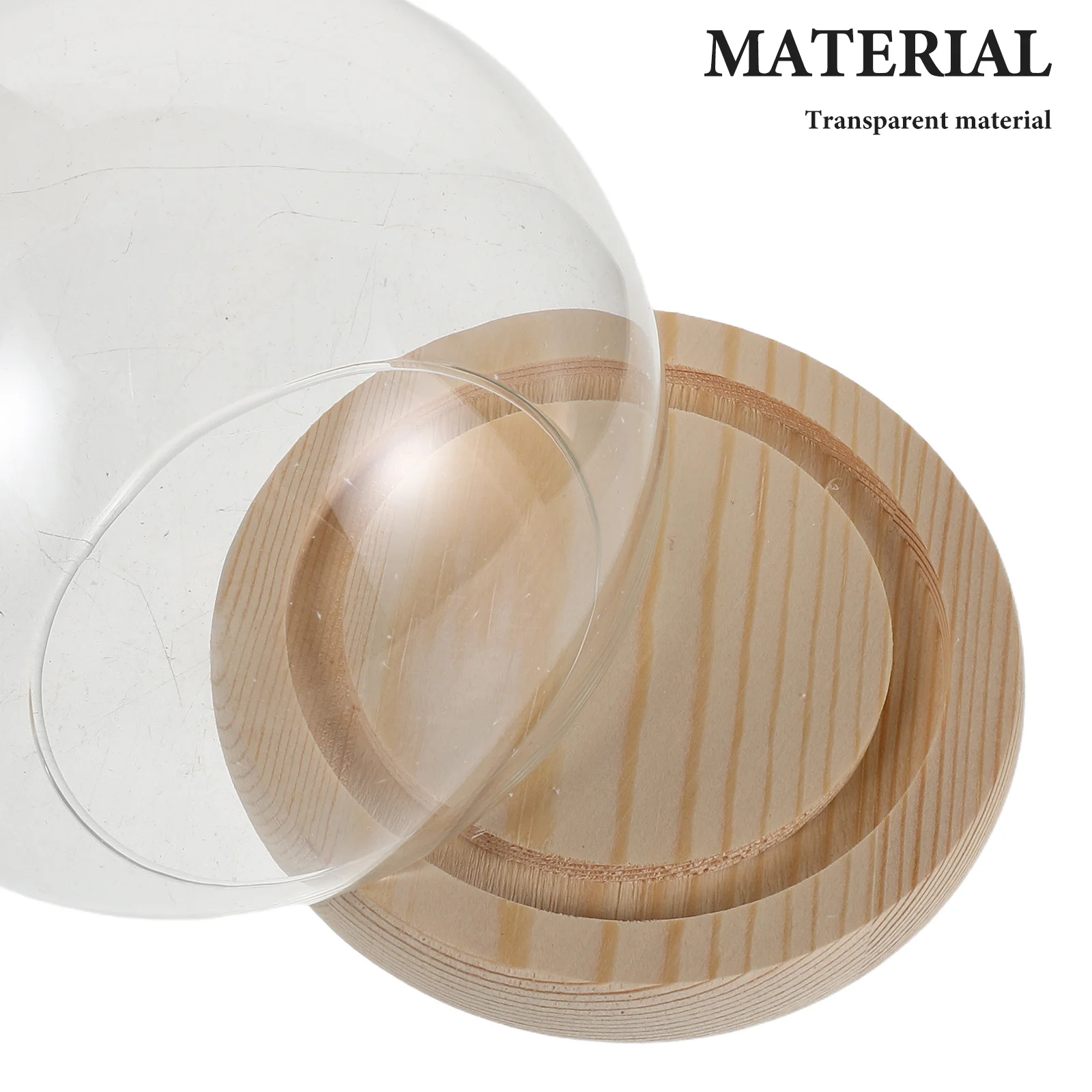 1 مجموعة زجاج مستدير عرض قبة غطاء شفاف للزهور المحفوظة الطين أرقام ديكور سطح المكتب زخرفة قاء زجاجي #5