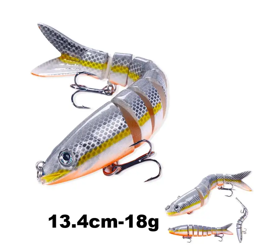 13.4cm-18g Lure Fishing Bait hard Bait Swimbait Gewang Bass Pike Trout Sinking Wobbler Crankbait Minnow Multi Segment Tackle